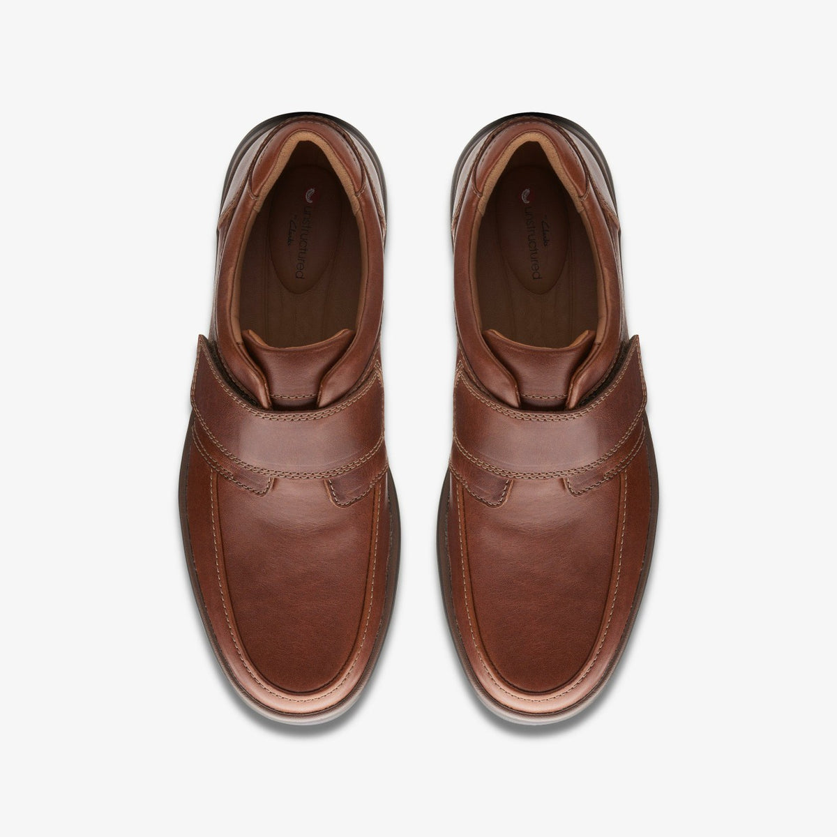 Clarks Un Abode Strap Loafer Dark Tan Leather