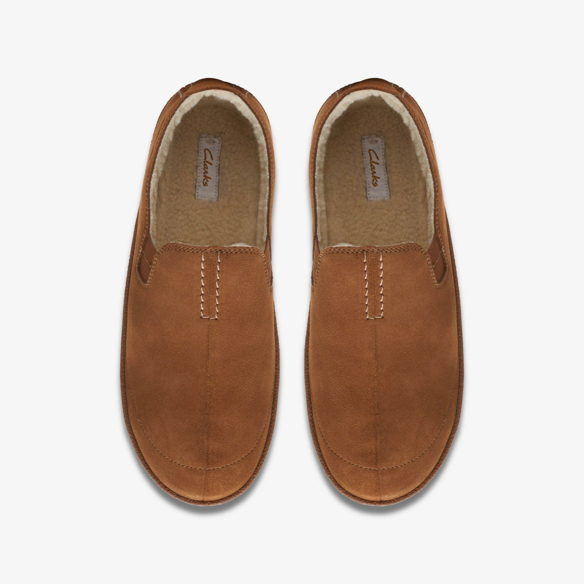 Clarks Home Mocc Slipper Tan Suede