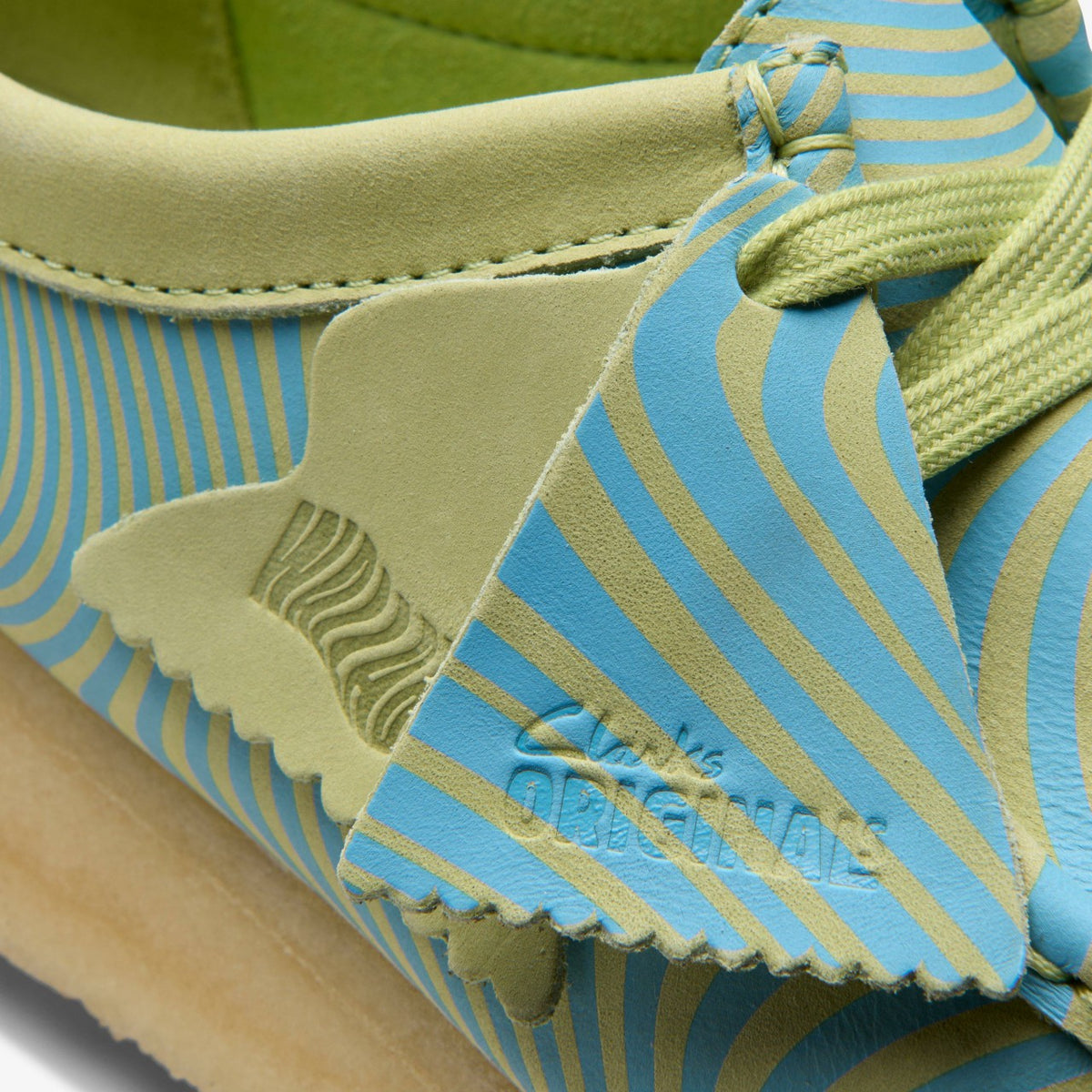 Clarks Wallabee Blue/Lime Print