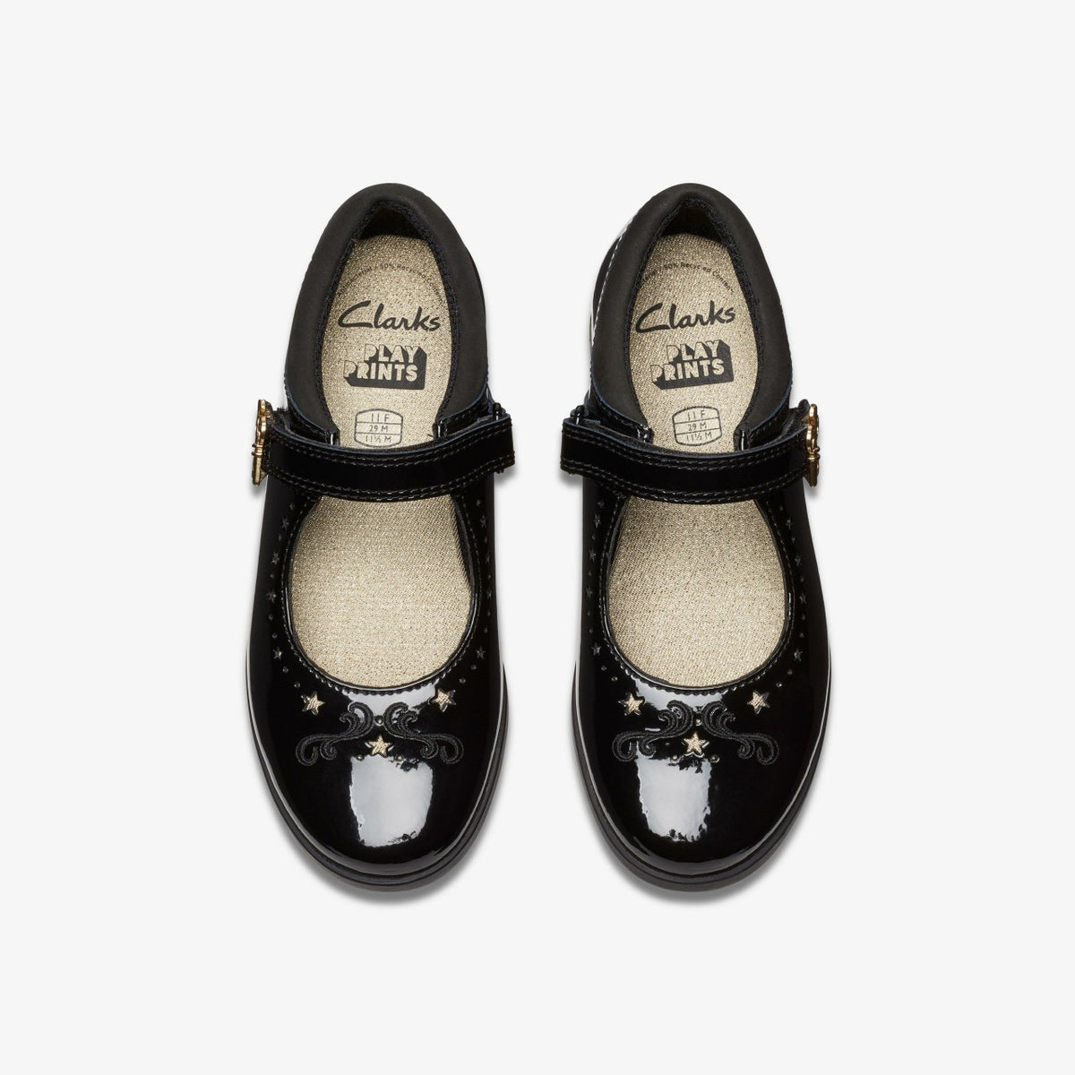 Clarks Lock Magic Kid Black Patent