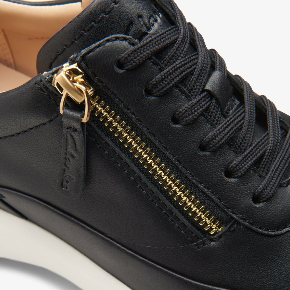 Clarks Tivoli Zip Black Leather
