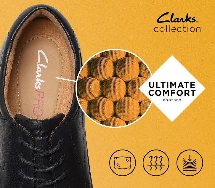 Clarks Eldredge Plain Black Leather