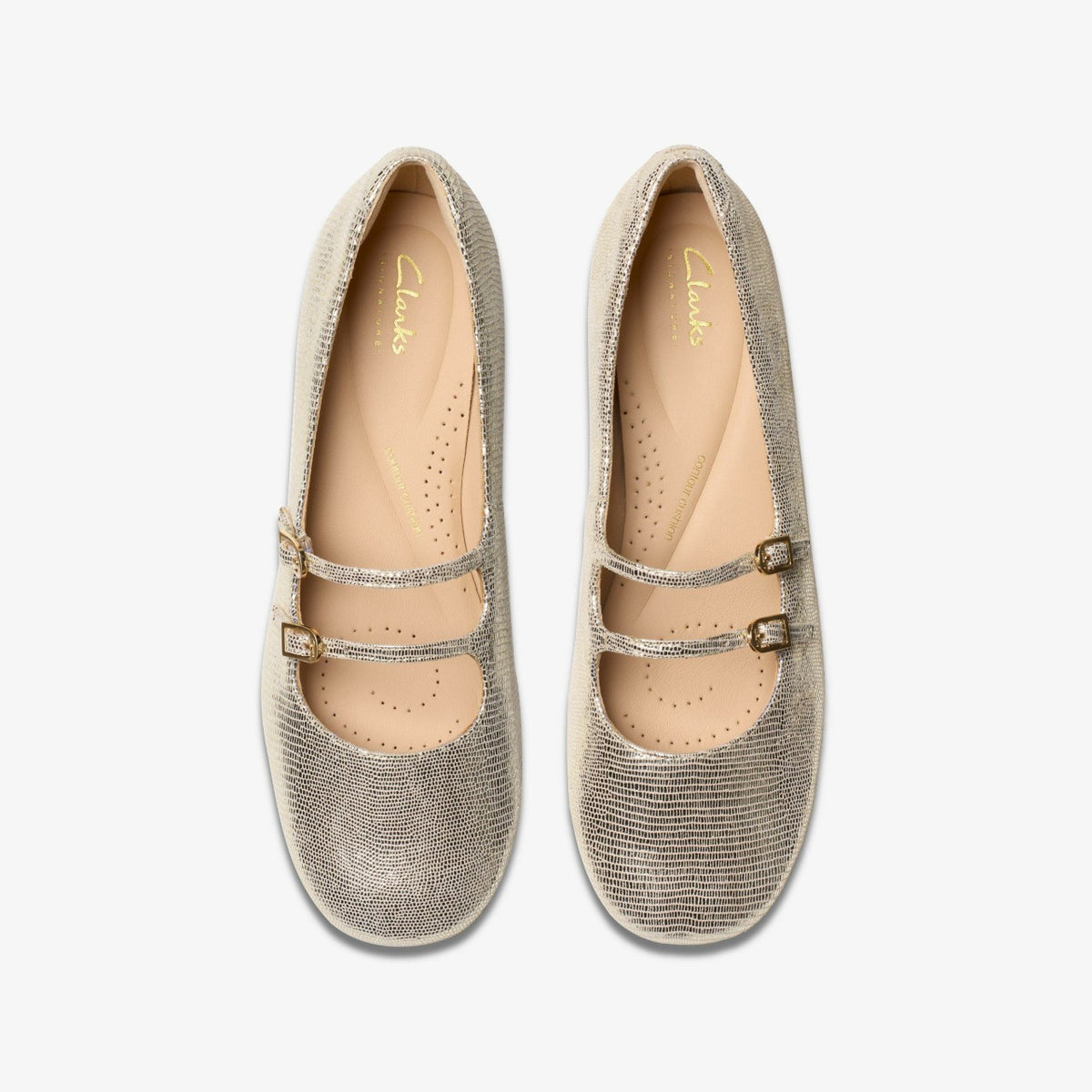 Clarks Daiss 30 Shine Champagne Interest