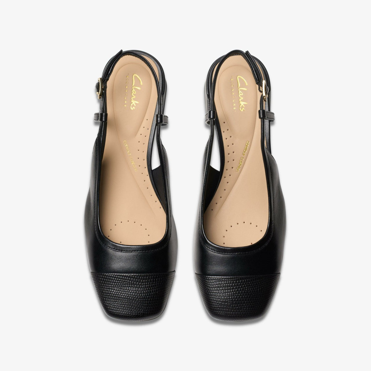 Clarks Nyta 45 Sling Black Combination Leather