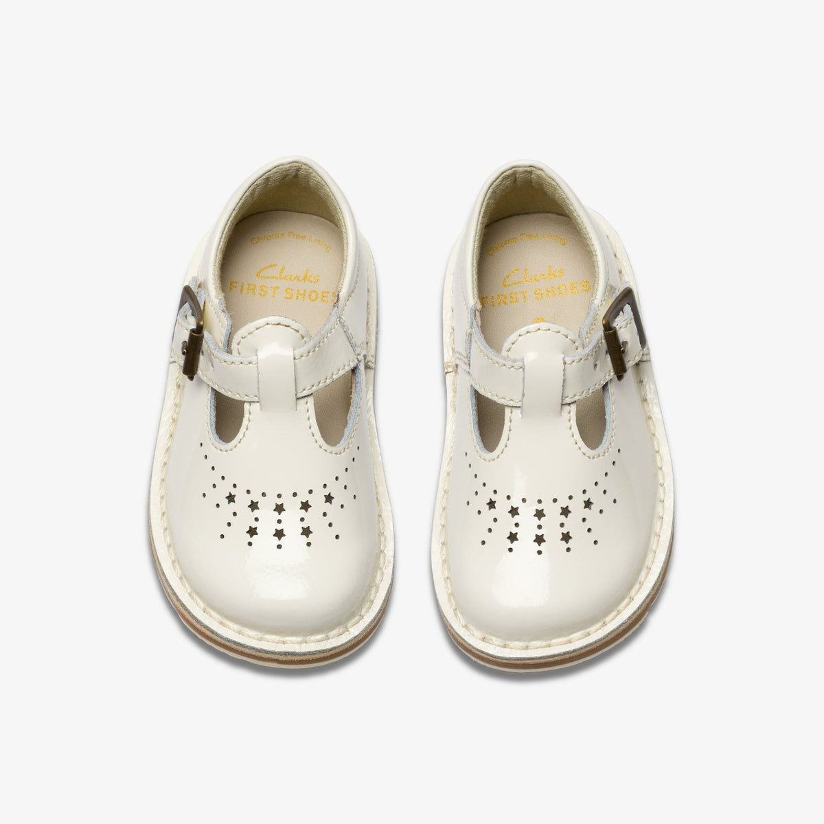 Clarks Joyful Skip Toddler White Patent