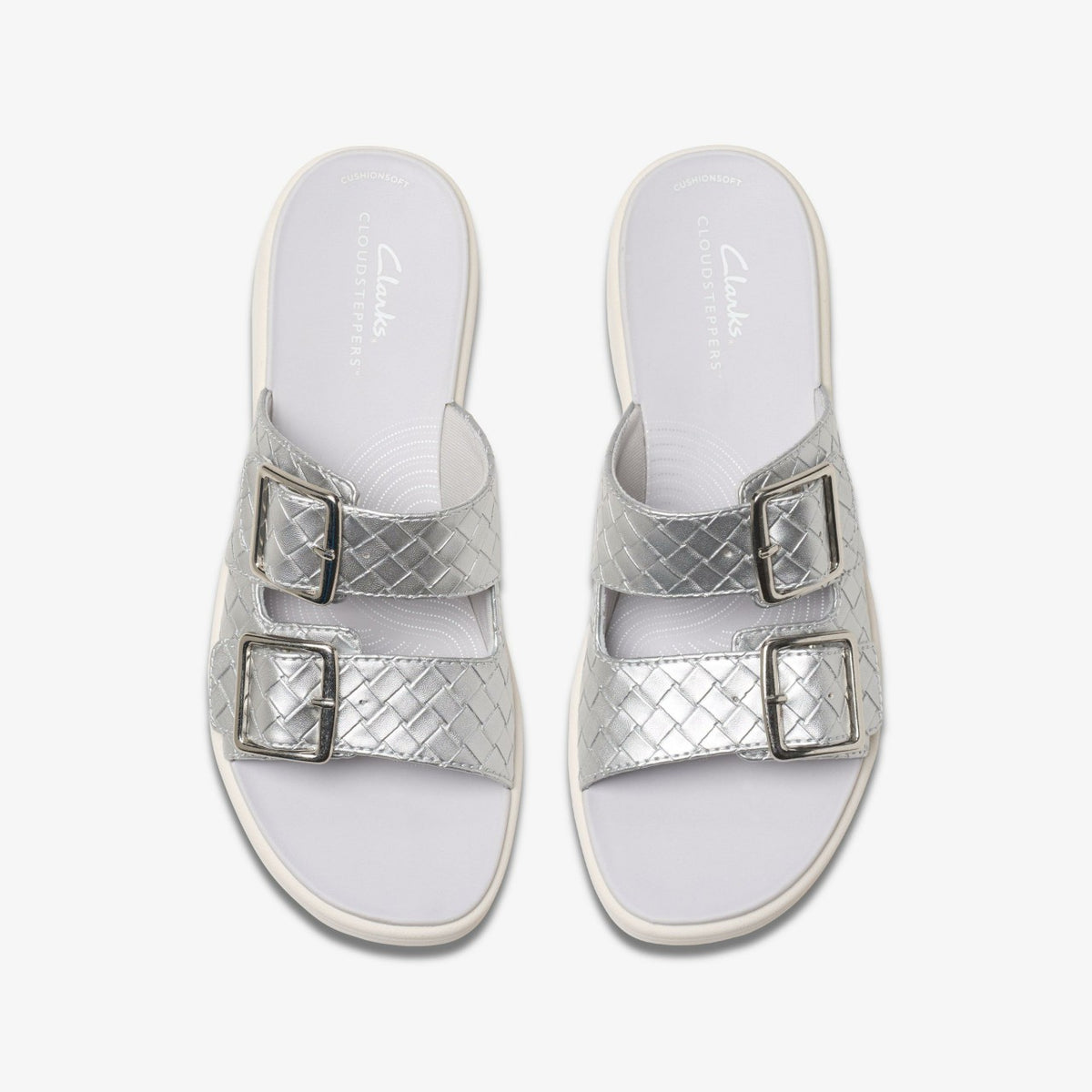 Clarks Drift Buckle Silver Metallic