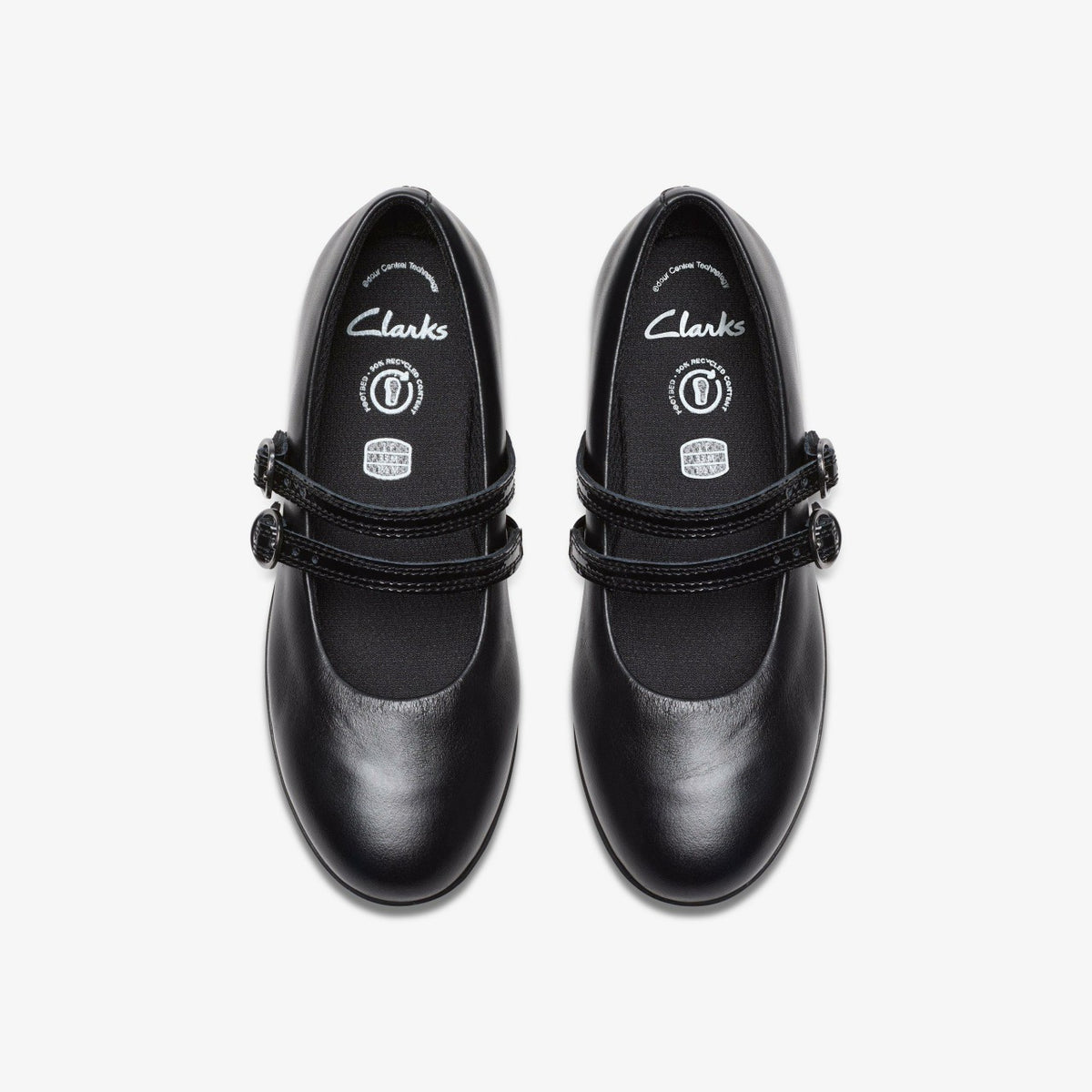 Clarks Finja Bar Older Black Leather