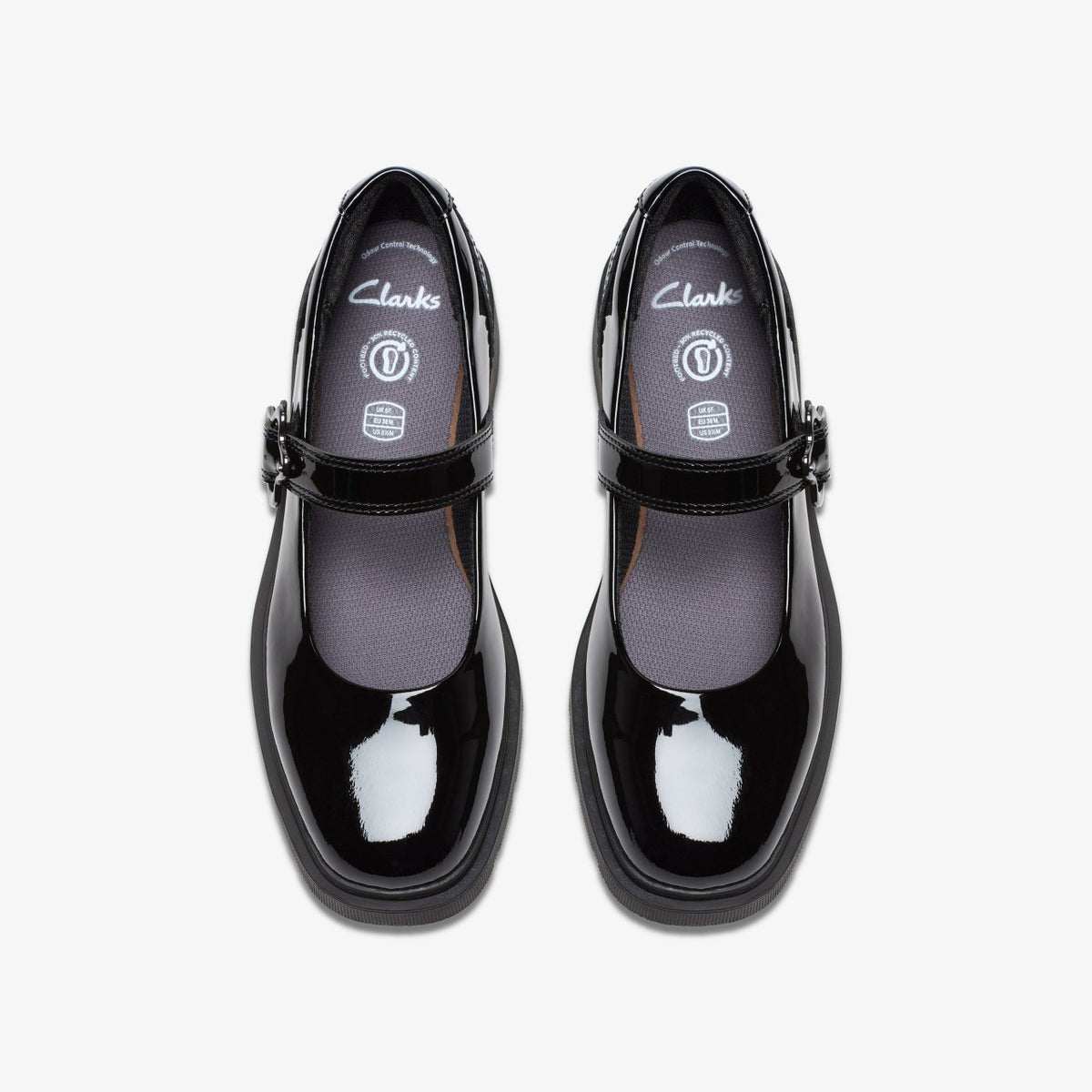 Clarks Eris Jane Youth Black Patent