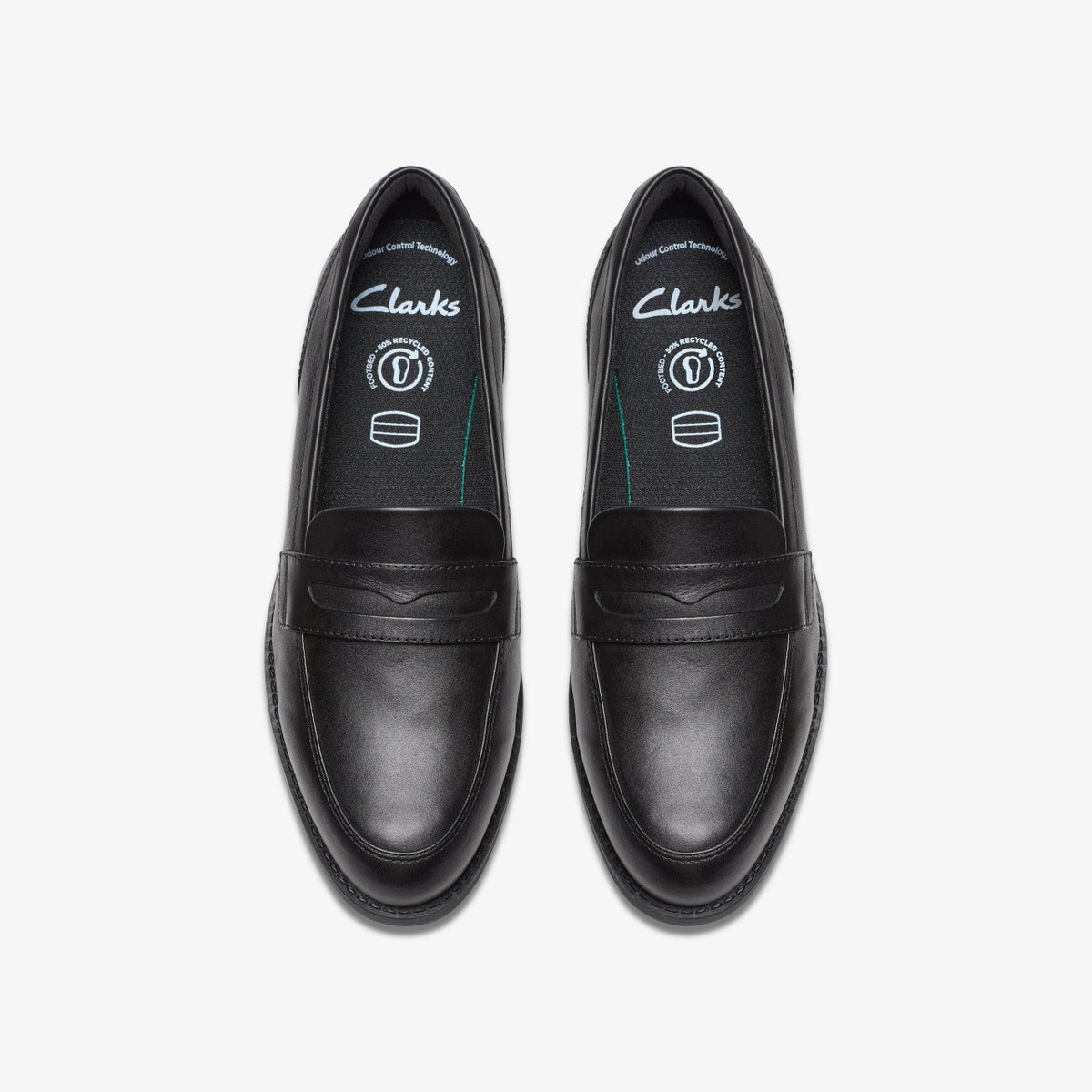 Clarks Tapa Edge Youth Black Leather