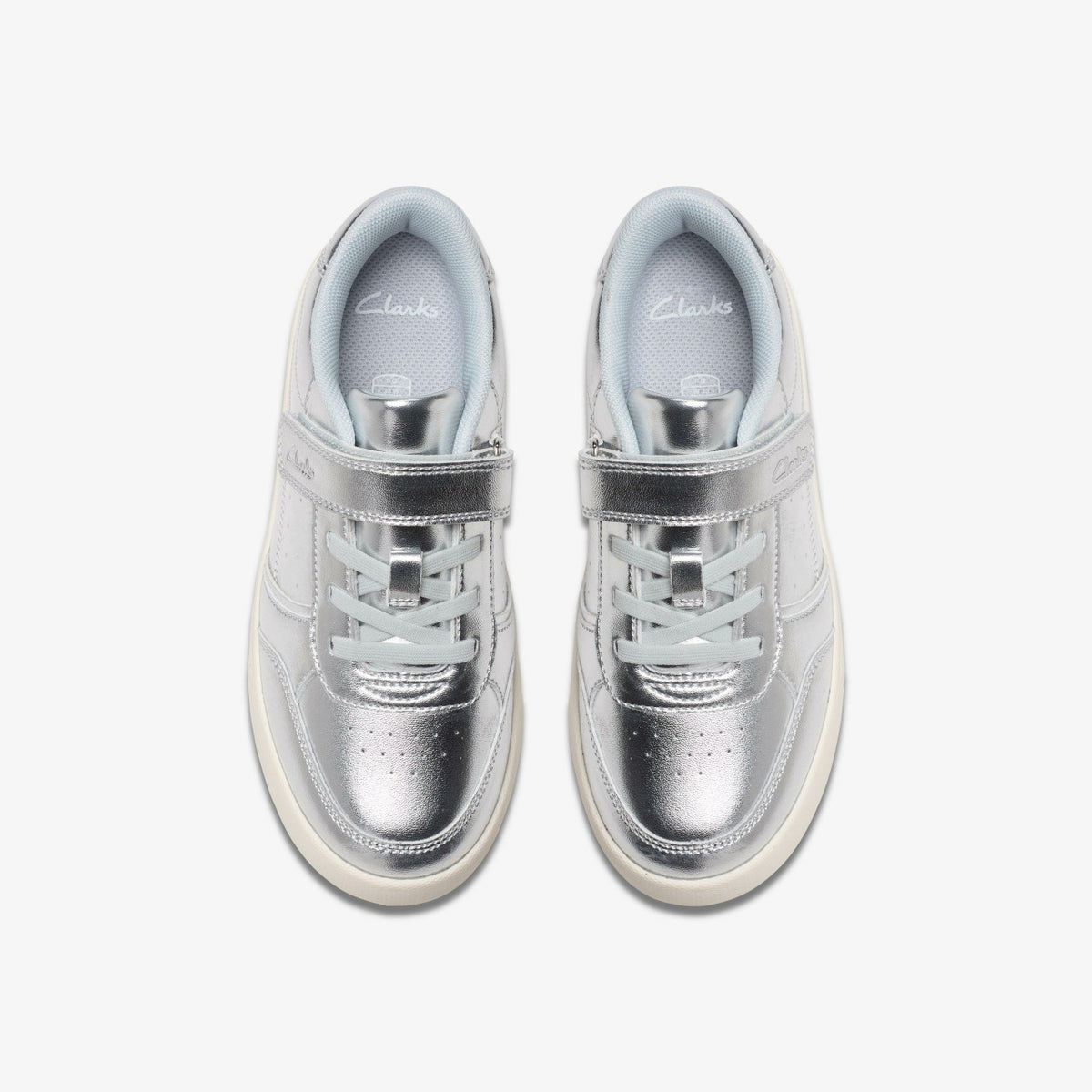 Clarks Barley Step Kid Silver Metallic