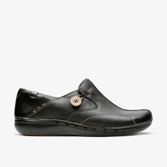 Clarks Un Loop Black Leather