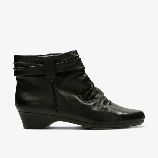 Clarks Matron Ella Ankle Boot Black Leather
