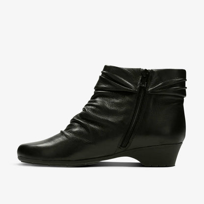 Clarks Matron Ella Ankle Boot Black Leather