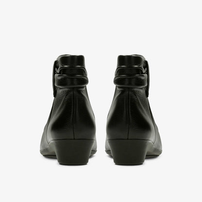 Clarks Matron Ella Ankle Boot Black Leather