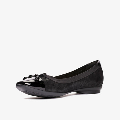 Clarks Candra Glow Black Suede