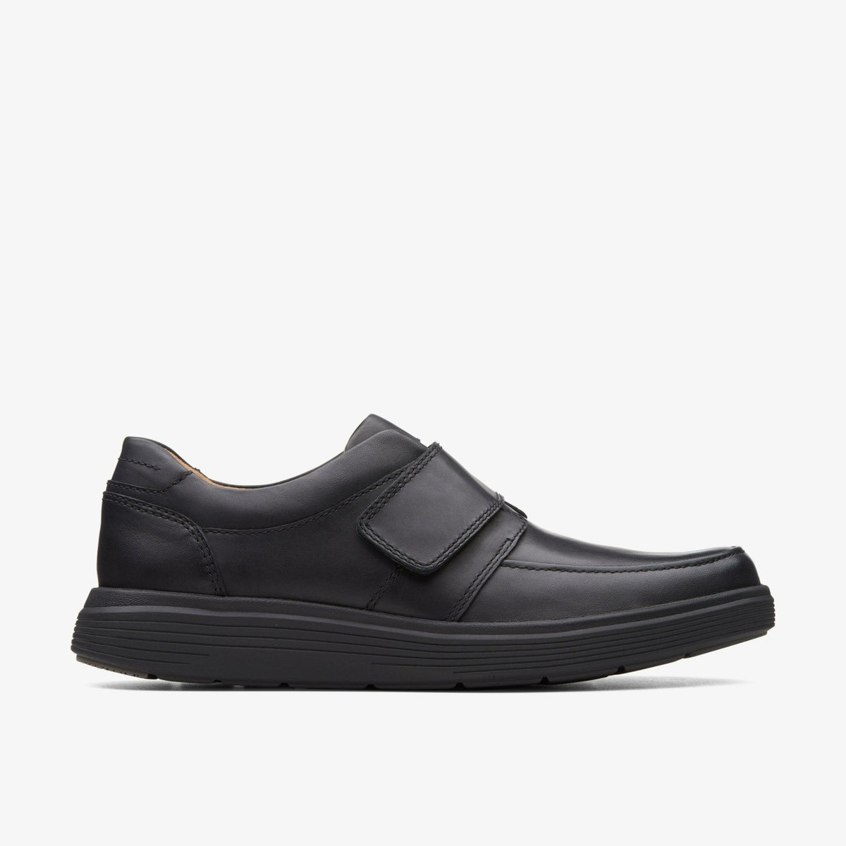 Clarks Un Abode Strap Loafer Black Leather
