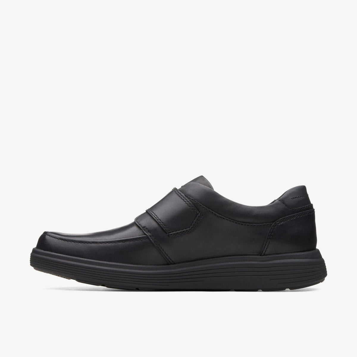 Clarks Un Abode Strap Loafer Black Leather