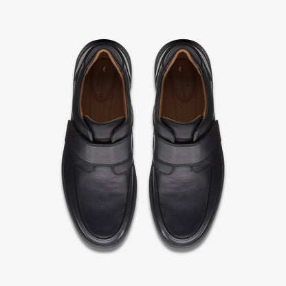 Clarks Un Abode Strap Loafer Black Leather
