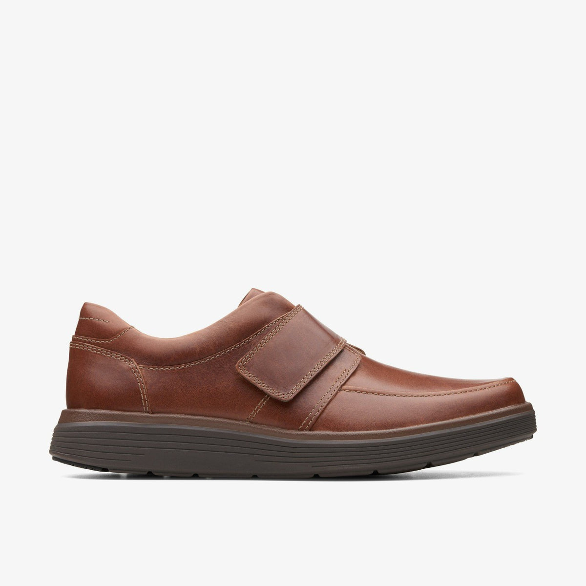 Clarks Un Abode Strap Loafer Dark Tan Leather