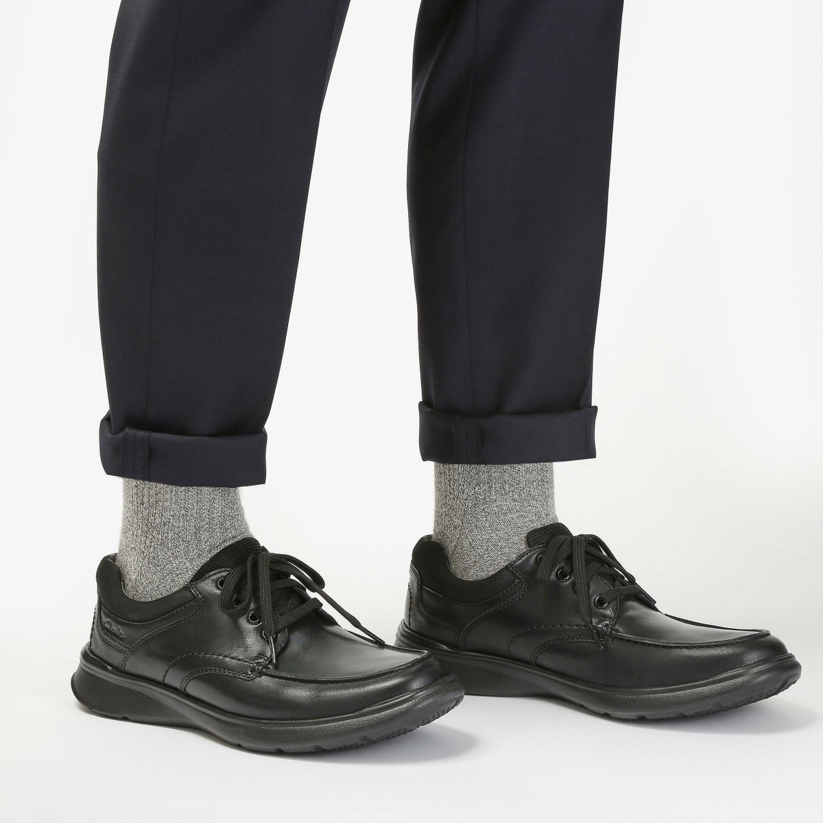 Clarks Cotrell Edge Black Smooth Leather
