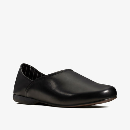 Clarks Harston Elite Slipper Black Leather