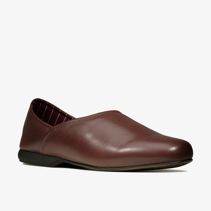 Clarks Harston Elite Slipper Burgundy Leather