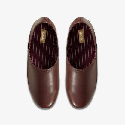 Clarks Harston Elite Slipper Burgundy Leather