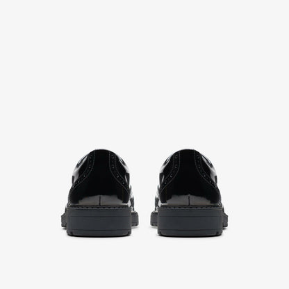 Clarks Loxham Brogue Youth Black Patent