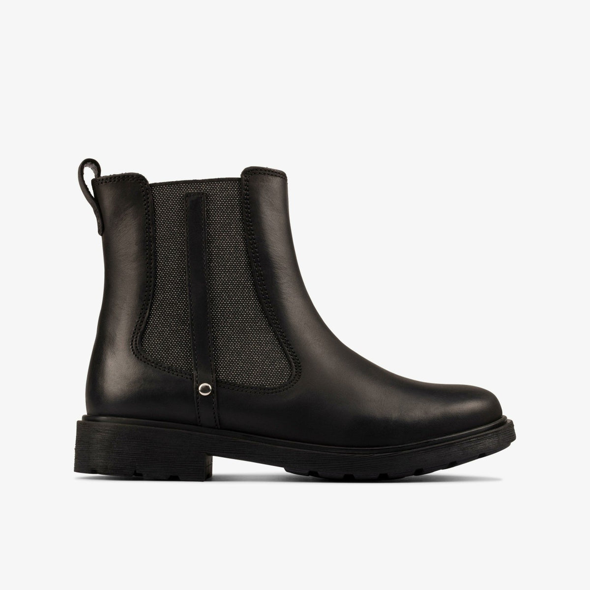 Clarks Astrol Orin Kid Black Leather