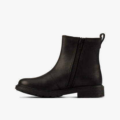 Clarks Astrol Orin Kid Black Leather