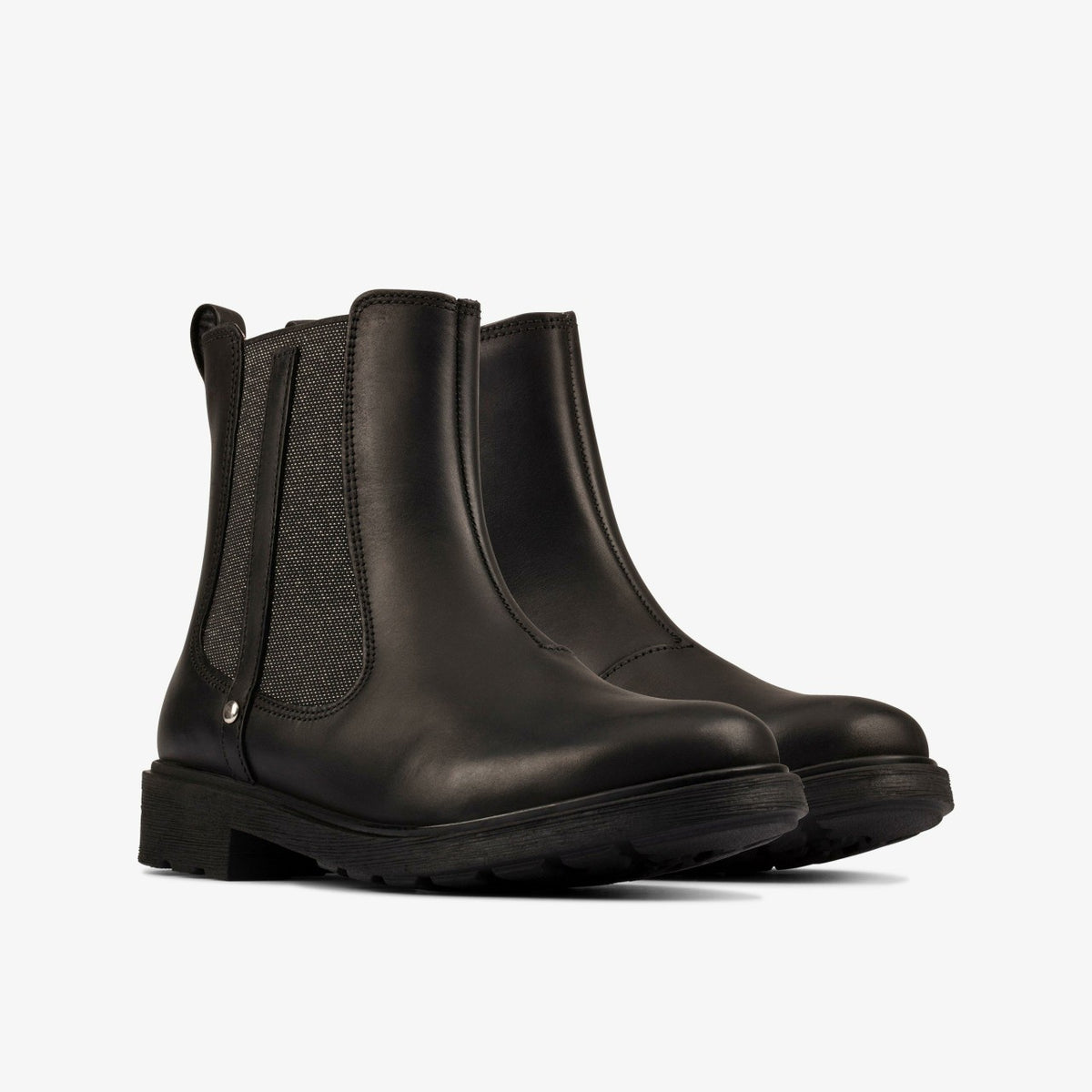Clarks Astrol Orin Kid Black Leather