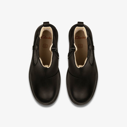 Clarks Astrol Orin Kid Black Leather
