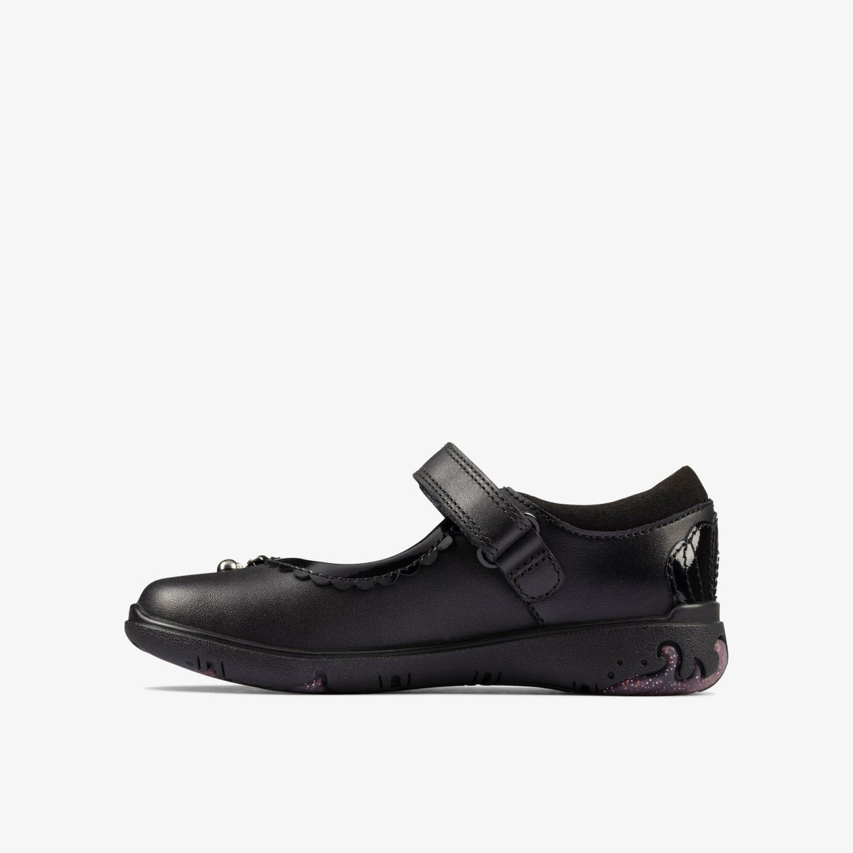 Clarks Sea Shimmer Toddler Black Leather