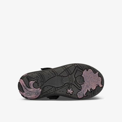 Clarks Sea Shimmer Toddler Black Leather
