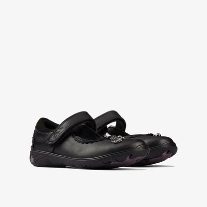 Clarks Sea Shimmer Toddler Black Leather