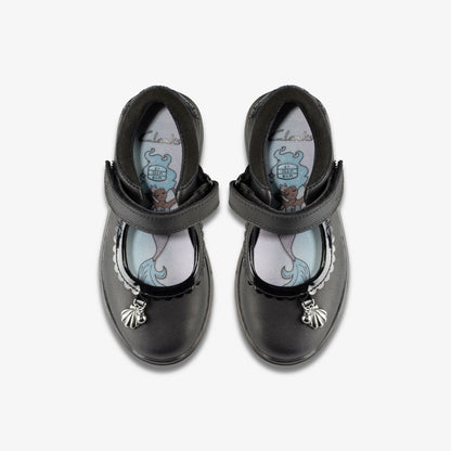 Clarks Sea Shimmer Toddler Black Leather