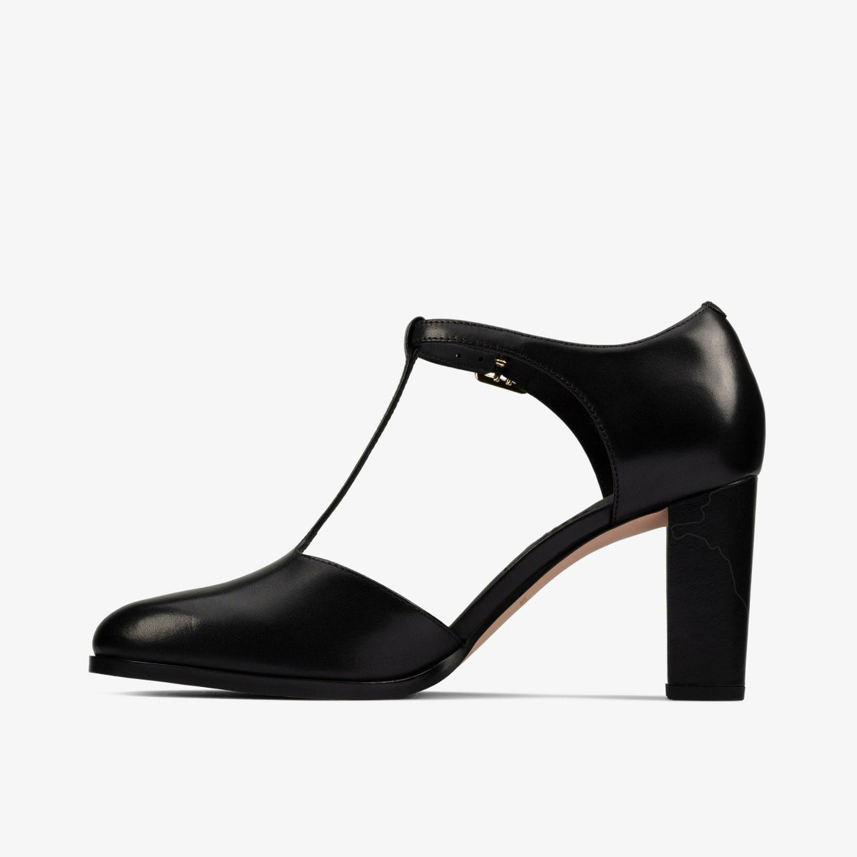 Clarks Kaylin 85 T Bar Black Leather