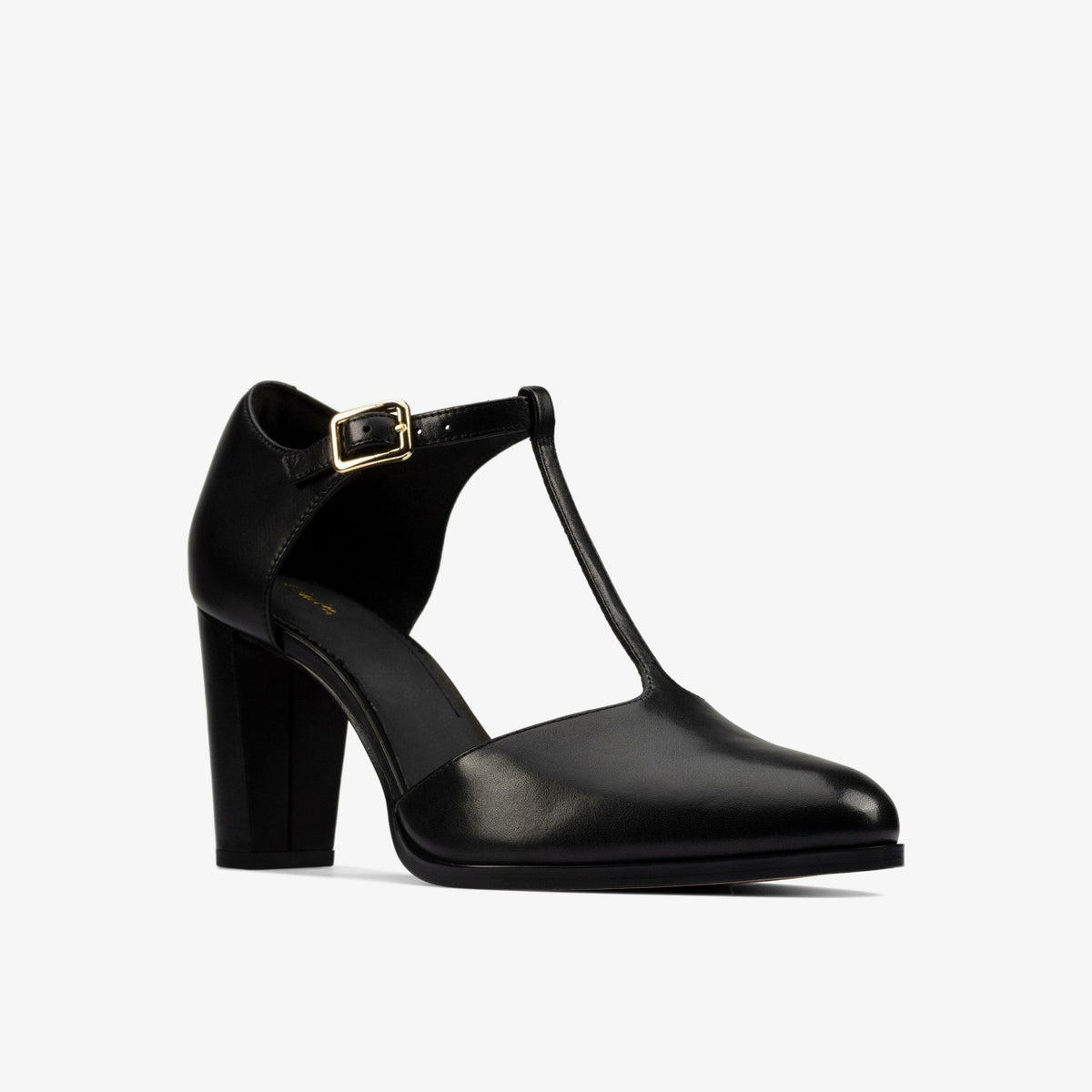 Clarks Kaylin 85 T Bar Black Leather