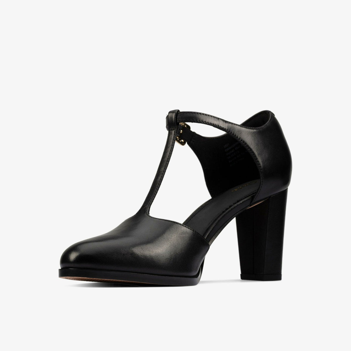 Clarks Kaylin 85 T Bar Black Leather