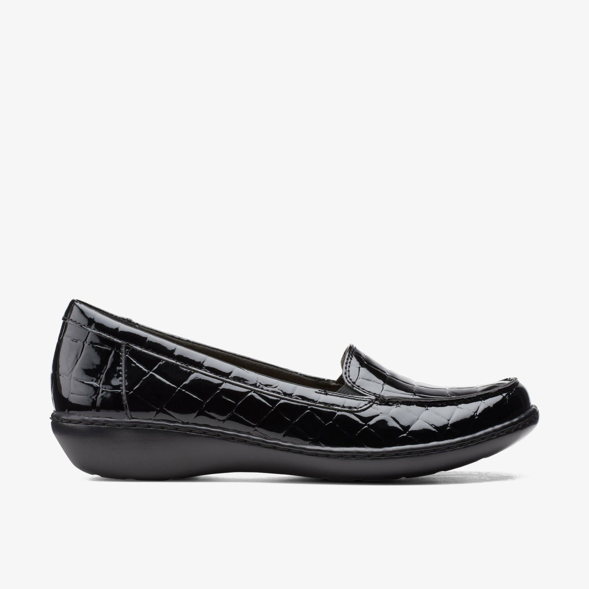 Clarks Ashland Jam Black Patent/Crocodile