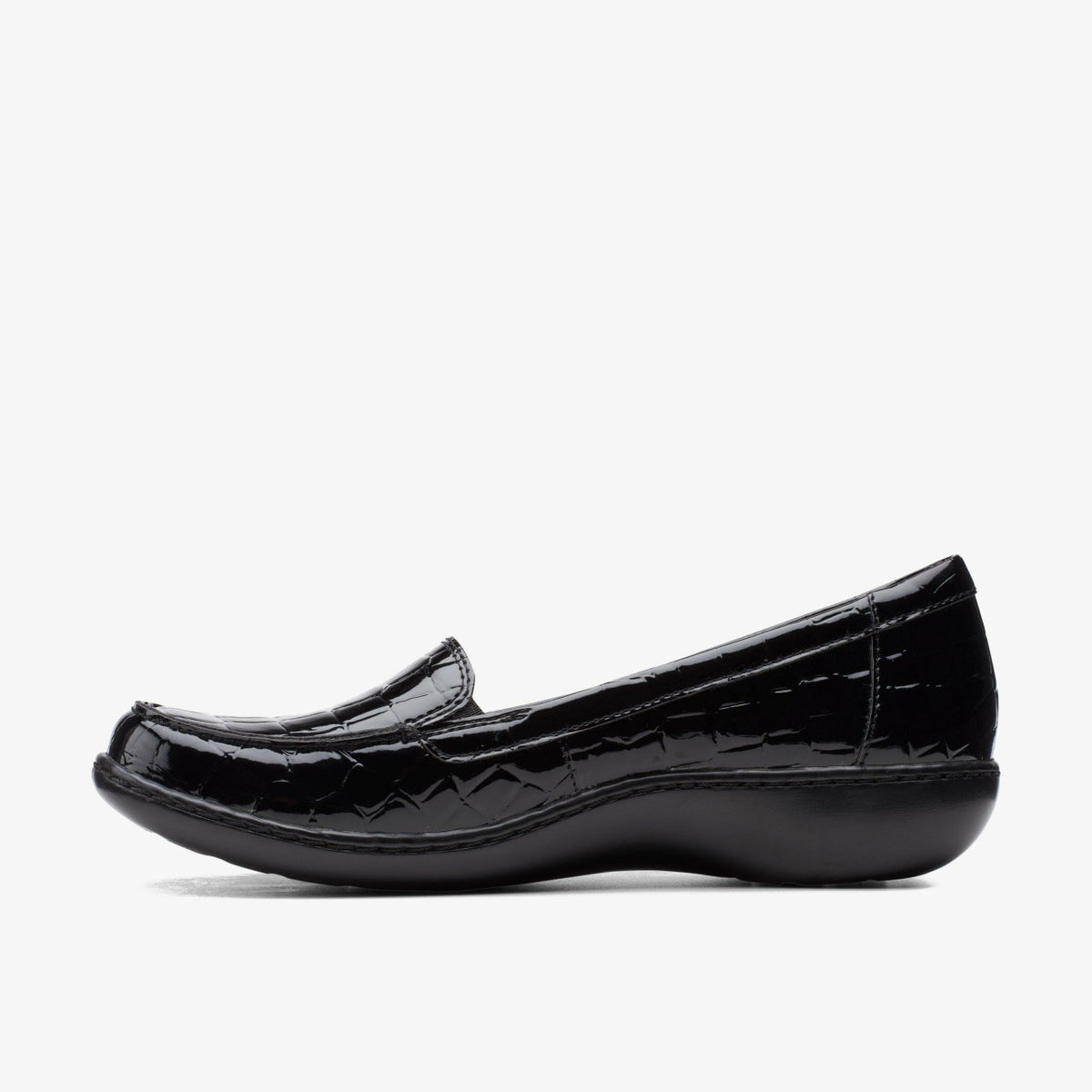 Clarks Ashland Jam Black Patent/Crocodile
