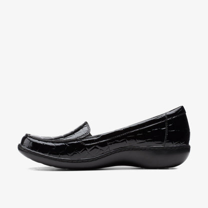 Clarks Ashland Jam Black Patent/Crocodile