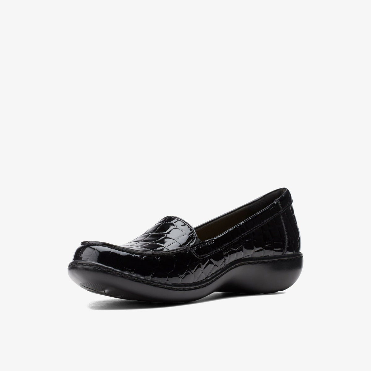 Clarks Ashland Jam Black Patent/Crocodile
