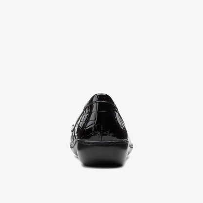 Clarks Ashland Jam Black Patent/Crocodile