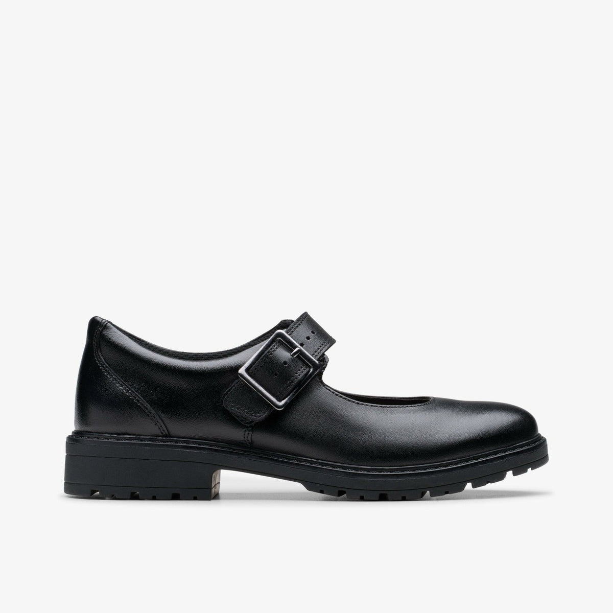 Clarks Loxham Walk Youth Black Leather