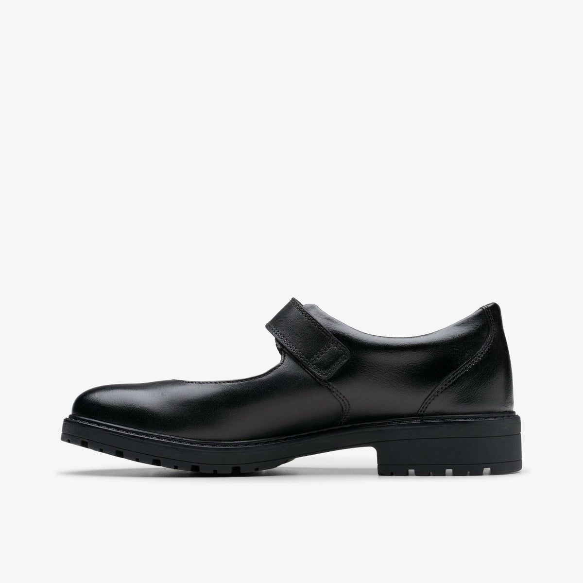 Clarks Loxham Walk Youth Black Leather