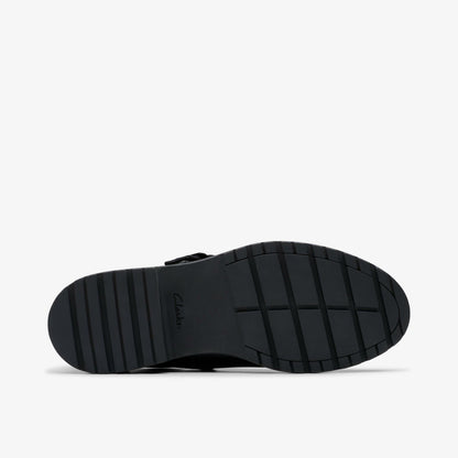 Clarks Loxham Walk Youth Black Leather