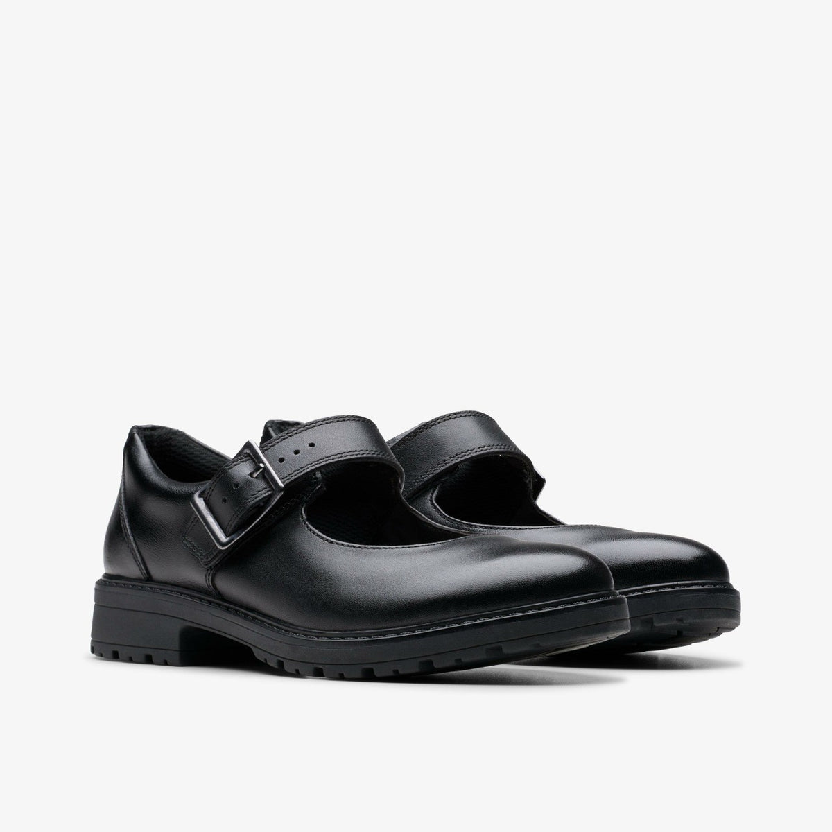 Clarks Loxham Walk Youth Black Leather