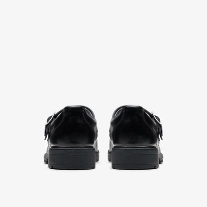 Clarks Loxham Walk Youth Black Leather