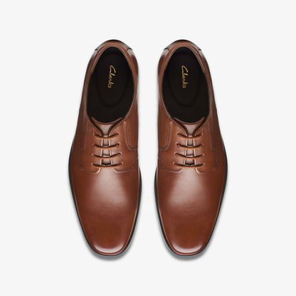 Clarks Howard Walk Dark Tan Leather